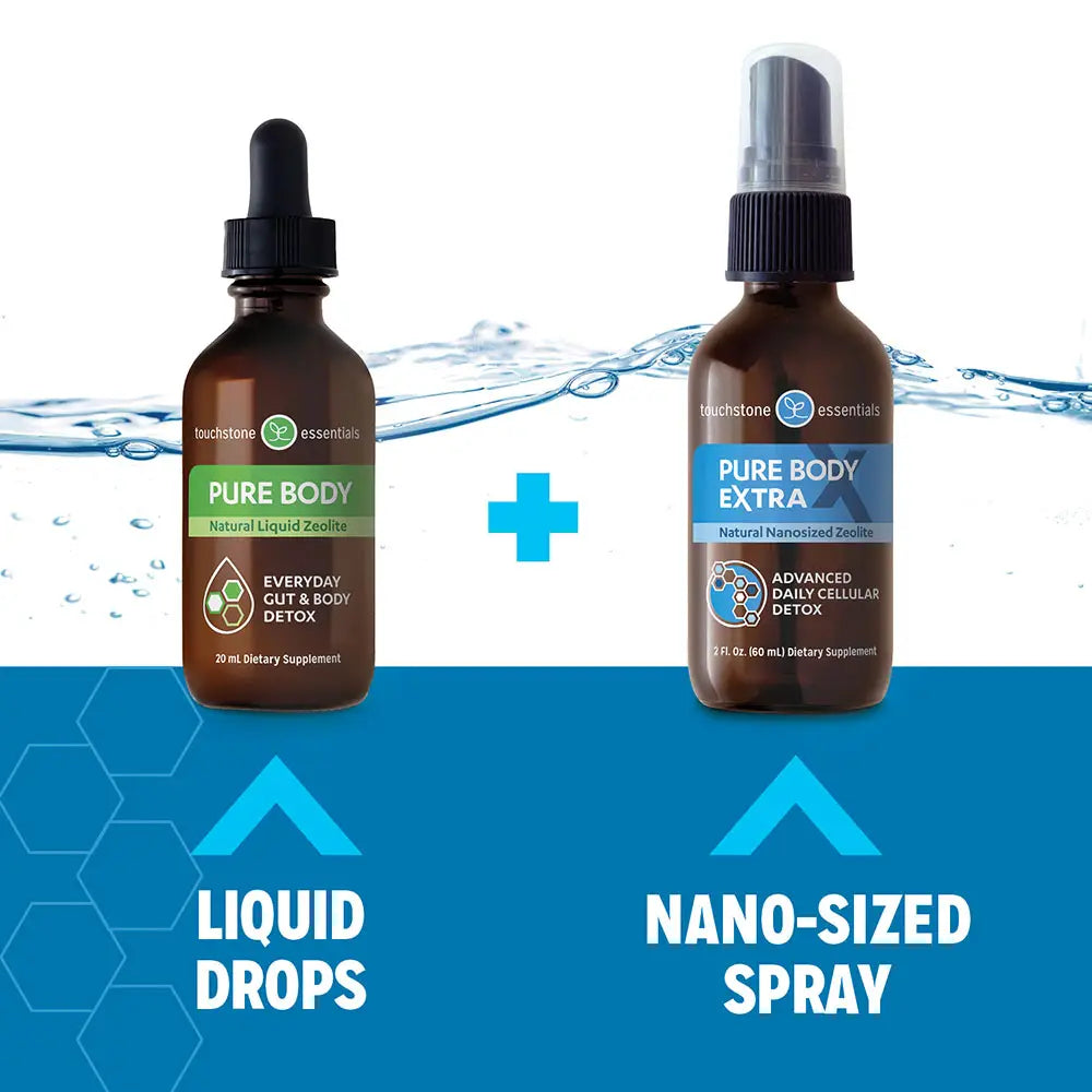 Zeolite Detox Package 30-day supply | 1 Pure Body (20mL) & 1 Pure Body Extra (60mL)