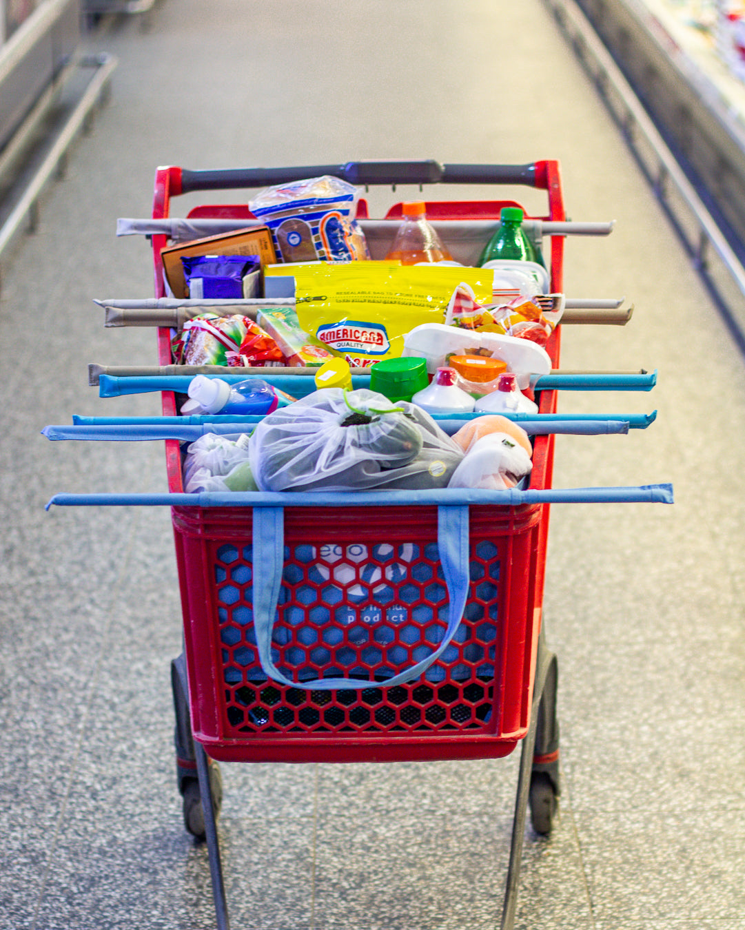 Grocery cart shopping online bags