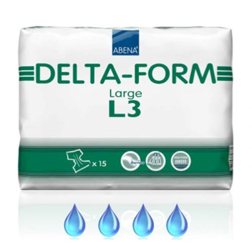 Abena Delta-Form Adult Diapers Large (L3) - 15 Pcs