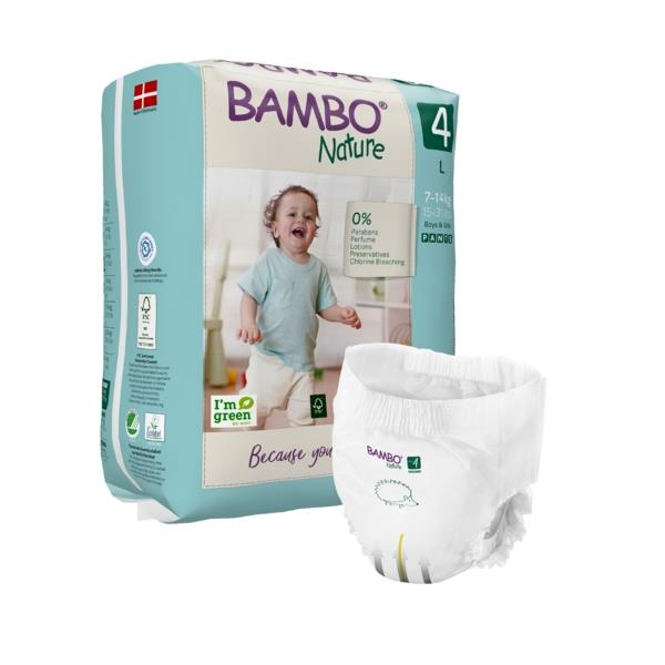 Bambo Nature Organic Diapers - Size 4 Pants (7-14 KG) Pack of 20 pcs